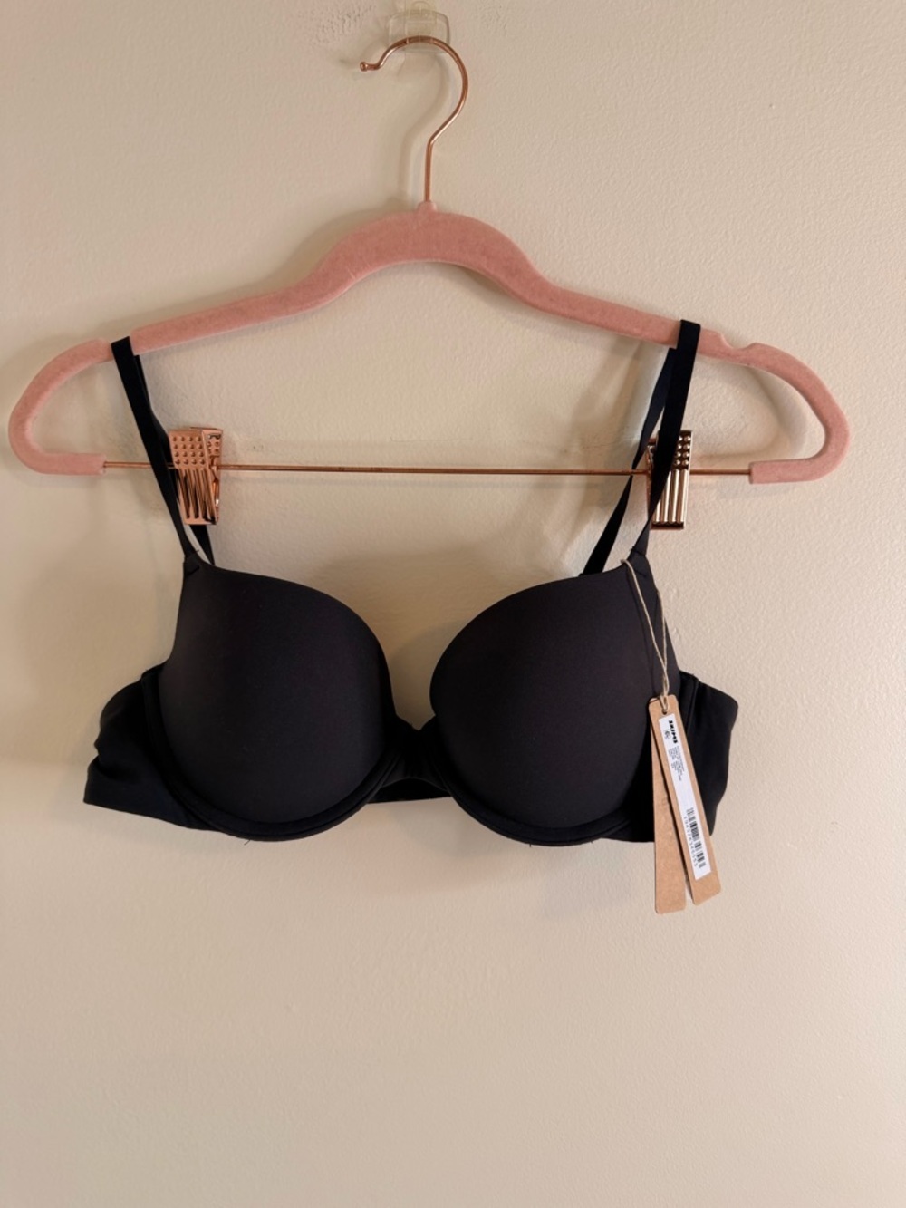 SKIMS Black Demi Push Up Bra